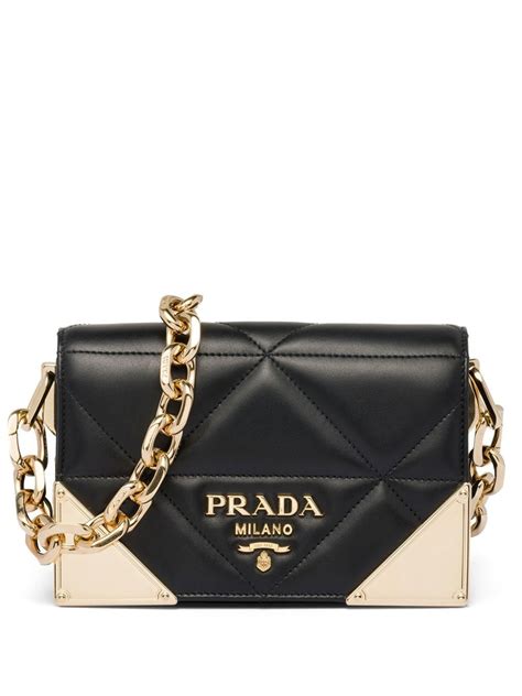 prada quilted silver bag